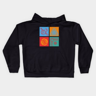 Billiard Colorful Tiles: Retro Style Kids Hoodie